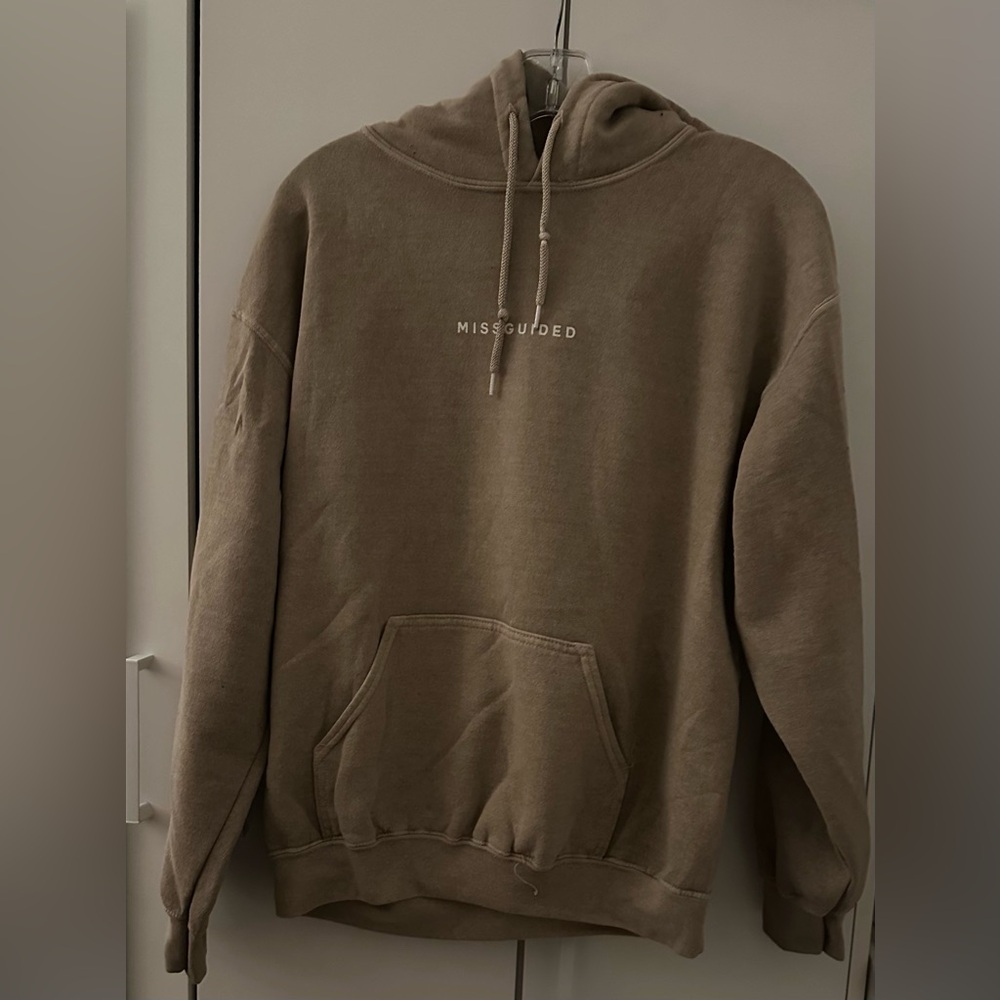 ✨Missguided Taupe Hoodie‎ – Minimal Streetwear Comfort for Him 🖤